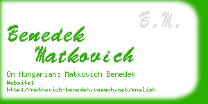 benedek matkovich business card